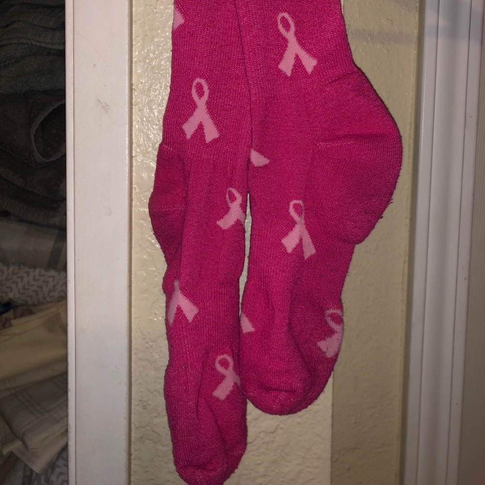 breast cancer pink long socks